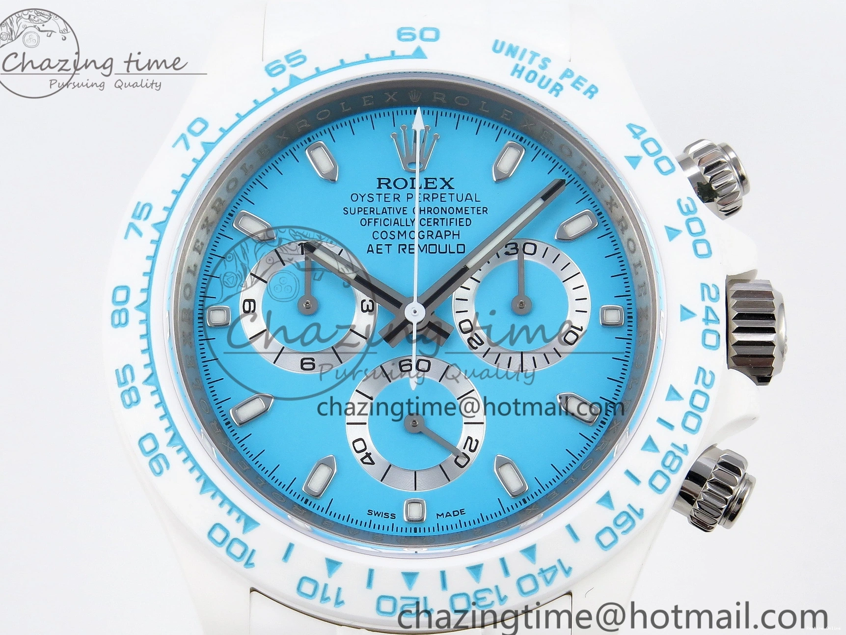 1224 Daytona AET White Ceramic Case and Bracelet Tiffany Blue Dial SA4130 V GoAnywhere 1889